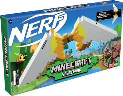 Hark lodër Hasbro NERF Minecraft Sabrewing, me motor, me 8 shigjeta me shkumë, shumëngjyrësh