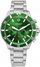 Orë burrash Giewont Chronograph GW3970-B8, xham safir, çelik inoksi, argjend me jeshile