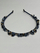 Diademë flokësh dekorative, rruaza kristali, një madhësi, blu navy