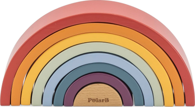 Lodër druri sorter Viga Toys Rainbow PolarB, 8 pjesë, Montessori, shumëngjyrëshe