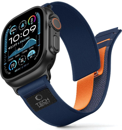 Rrip ore Tech-Protect Nylon Elite për Apple Watch, 44-49mm, najlon, blu e portokalli