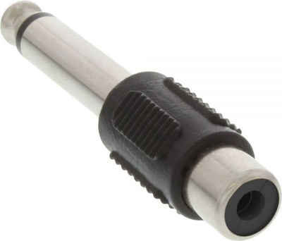 Adapter audio InLine Jack 6.3mm në RCA, mono, i zi