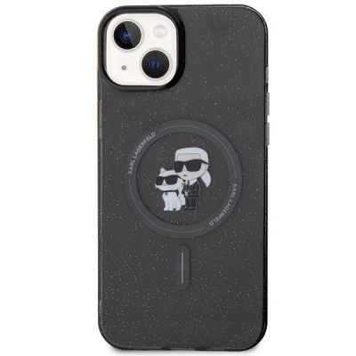 Futrollë telefoni Karl Lagerfeld KLHMP15SHGKCNOK, për iPhone 15 6.1", me MagSafe, e zezë me shkëlqim