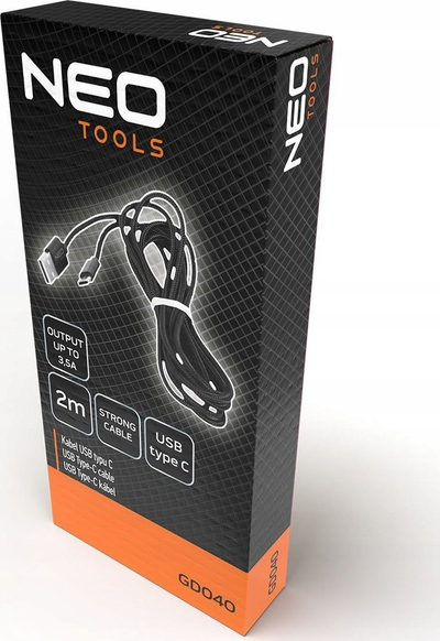 Kabllo USB NEO Tools, USB A në USB C, 2 m, najlon