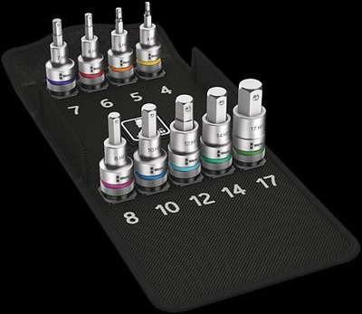 Set bit çelësash Wera 05004201001, 1/2" drive, 9 cope, argjendtë