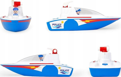Anije lodër policie Lena Boazz Police Boat, 36 cm, me figurë, shumëngjyrëshe