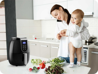 Fritezë ajri Berdsen BD-651, 1300W, kapacitet 2.5L, e zezë