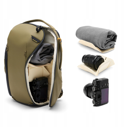 Çantë shpine Peak Design Everyday Backpack Zip 15L, për laptop 14", rezistente ndaj ujit, ngjyrë kelp