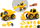Lodër ndërtimi Jamara 405168 Construction Vehicle Set 9in2, set automjetesh pune, 2 shasi, e verdhë