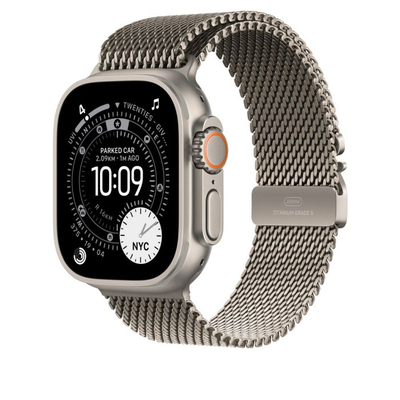 Apple Watch 49mm Loop, Natural Titanium Milanese Loop, Small