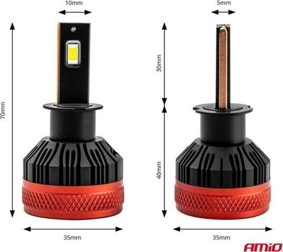 Llamba LED për veturë Amio X3 Series H3, 6500K, e bardhë