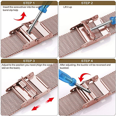 Rrip për orë 4wrist Milanese Loop 42/44/45/49 mm, e zezë