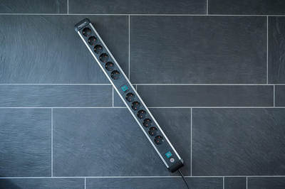 Zgjatues energjie Brennenstuhl Premium Alu Line 1391030200, 12 dalje, kabllo 3 metra, ngjyrë e zezë