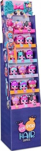Kukull Pop Pop Hair Surprise 3n1 Pops Sidekick, lodër surprizë, me gëzhoja flokësh, shumëngjyrëshe