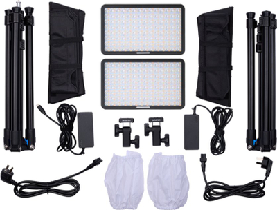 Set ndriçimi LED Amaran Pavo 60c, 2 panele 60W RGBWW, temperaturë e rregullueshme, ngjyrë charcoal