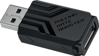 Adapter ASUS ROG Polling Rate Booster, 8000 Hz, për maus dhe tastierë, i zi
