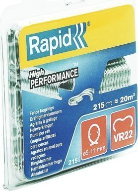 Kapëse gardhi Rapid VR22, për tela 5-11mm, 215 copë, të galvanizuara
