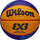Top basketbolli Wilson FIBA 3X3 Paris 2024, madhësia 6, zyrtar, vjollcë portokalli