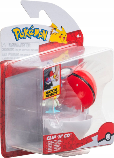 Lodër figurë Pokémon Clip N Go Quaxly, me Poké Ball, 5 cm, shumëngjyrëshe