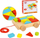 Set blloqesh druri Tooky Toy Mini Block and Roll, 17 copa, karrocë me tërheqje, shumëngjyrësh