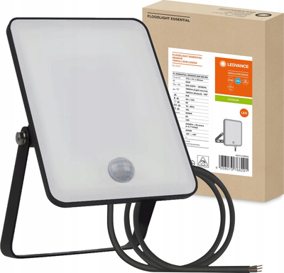 Prozhektor LED LEDVANCE ESSENTIAL, 20W, sensor lëvizjeje, i zi