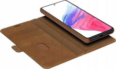 Këllëf‑portofol Dbramante1928 Lynge për Galaxy A53, lëkurë, me RFID, ngjyrë tan