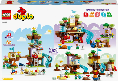 Set lodrash LEGO Duplo Tree House 3 in 1 10993, për fëmijë 3+, shumëngjyrësh