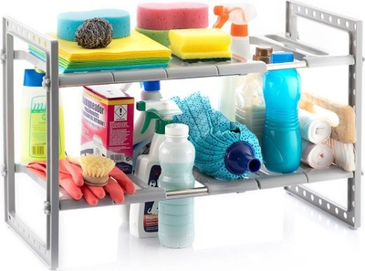 Rafth nën lavaman InnovaGoods Shibblek, 2 nivele tërheqëse, i bardhë