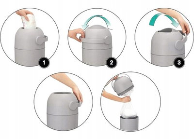 Koshi për pelena Magic Diaper Bin, mekanizëm me pedale, barrierë kundër erës, rozë Candy Pink