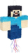 Pinjata GoDan Mr. Pixel, 40x7.5x28cm, me fije për tërheqje, blu