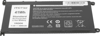 Bateri laptopi Mitsu YRDD6 për Dell Inspiron 14 5481 5590, 3600mAh, 11.4V, e zezë