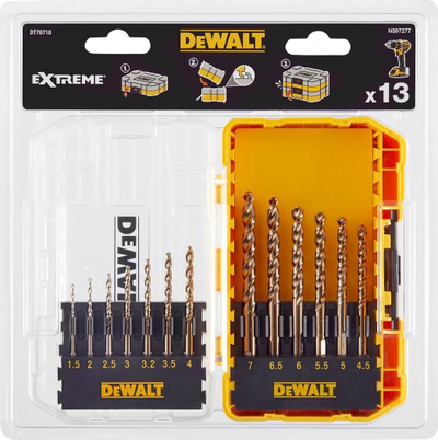 Set stërvitse për metal Dewalt DT70710 Extreme 2, 13 copë, çelik me shpejtësi të lartë