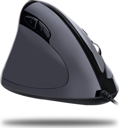 Maus Spire Ergonomic, për majtakë, me kabllo, USB, i zi