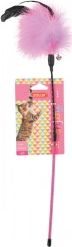 Играчка стапче за мачки Zolux Cat Rod Feather, со пердуви, повеќебојно