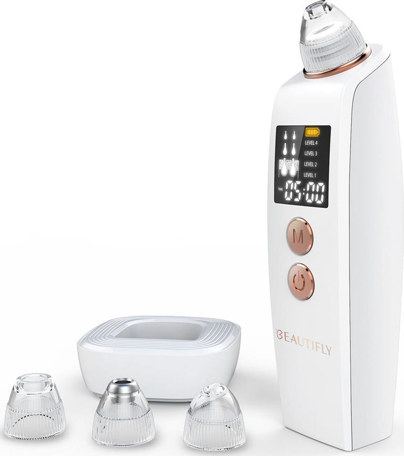 Pajisje vakum për pastrim fytyre Beautifly B-Derma Pro, sistem pastrimi, me kokë zëvendësuese, e bardhë