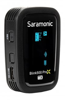 Безжичен микрофонски предавател Saramonic Blink 500 ProX TX, 8GB, внатрешно снимање, црн