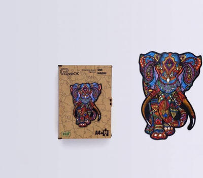 Puzzle druri PuzzleOK Indian Elephant, 68 pjesë, A4, shumëngjyrësh