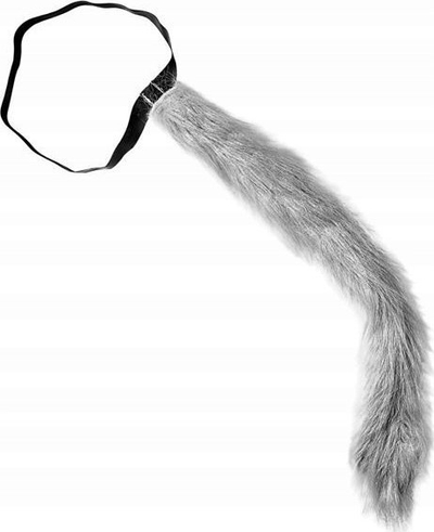 Bisht pelushi Widmann Wolf Tail, aksesor kostumi për të rritur, gri