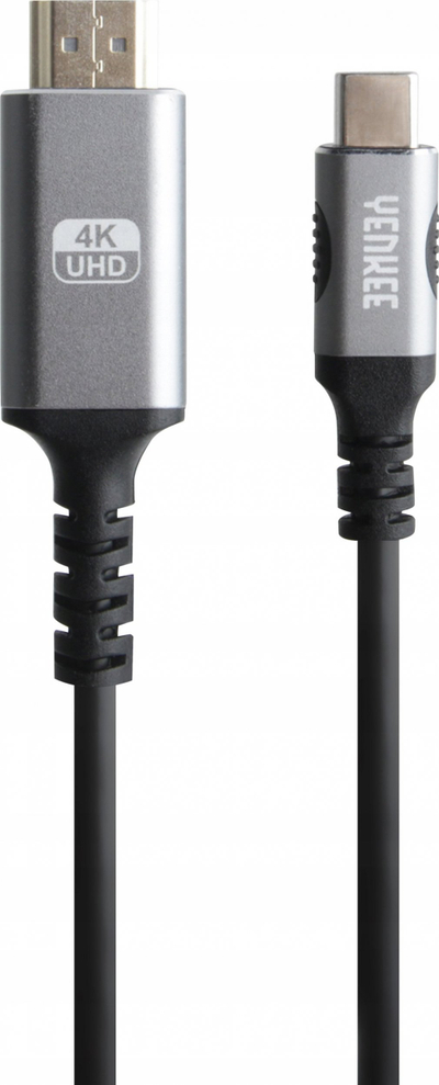 Kabllo USB-C në HDMI Yenkee YCU 0310, 1.5m, 4K 60Hz, zi-argjend