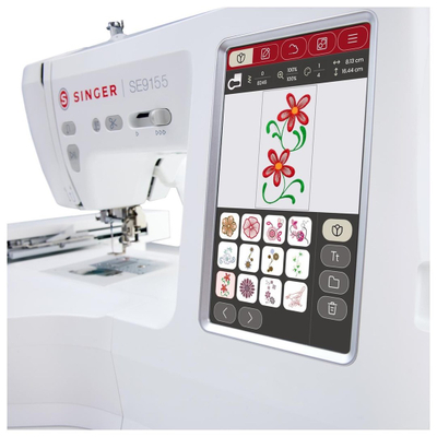 Makine qepëse dhe qëndisëse Singer SE9155, ekran me prekje 7", e bardhë
