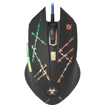 Maus me kabllo Defender Forced GM-020L, 3200 DPI, 6 butona, me mouse pad, i zi