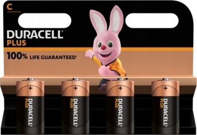 Bateri alkaline Duracell MN1400B4 C, 1.5V, paketë 4 copë