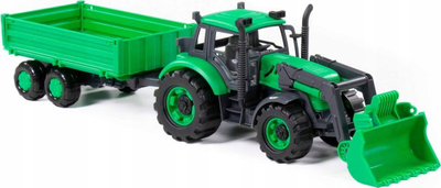 Traktor lodër Wader Polesie Progress, me rimorkio anësore, plastik, i gjelbër