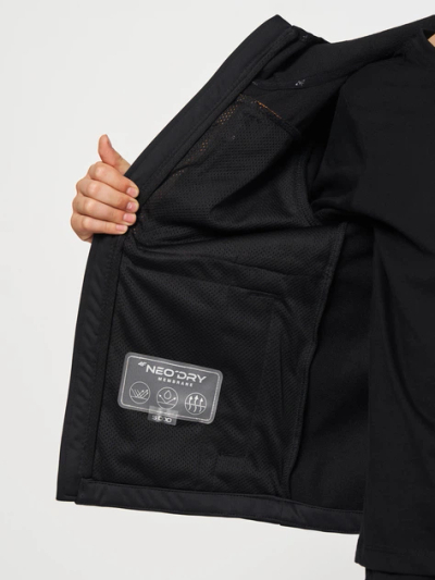 Xhaket softshell për çuna 4F 4FJSS23TSOFM041, me kapuç, 140 cm, e zezë