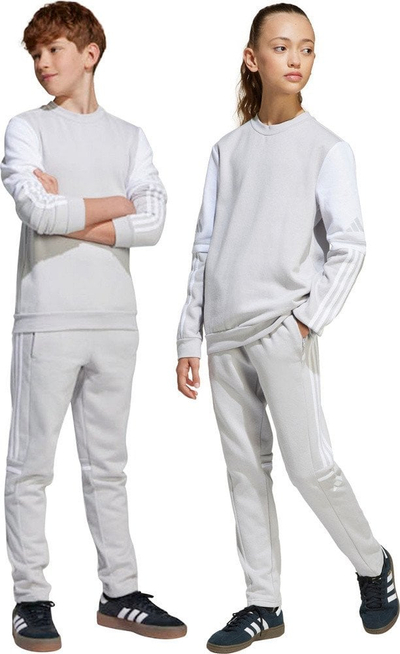 Pantallona dres adidas Squadra 25 Sweat Jr JD4823, për kalamaj, xhepa me zingjir, gri