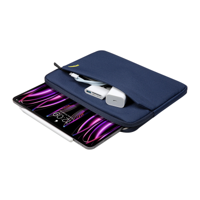 Çantë mbrojtëse tablet Tomtoc Sleeve, 10.9" iPad 11" iPad Pro, xhep aksesorësh, blu e errët