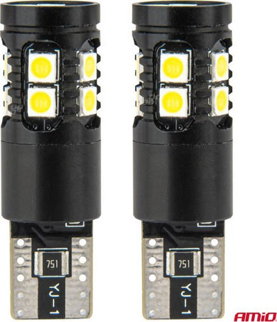 Llamba LED CANBUS AMiO 04259 T10 W5W, 13 SMD, 12V 24V, e bardhë