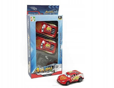 Set makina lodër Bigtoys Alltoys, 3 copë, me tërheqje, të kuqe