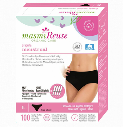 Mbathje menstruale Masmi, të zeza, 1 palë