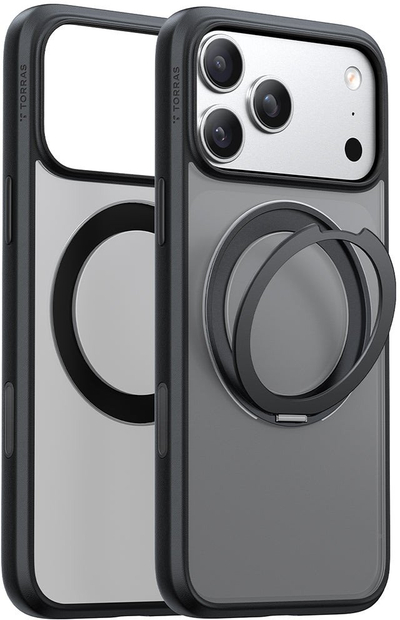 Mbulesë telefoni Torras Ostand Pro, për iPhone 17 Pro, me MagSafe, me unazë 360°, e zezë